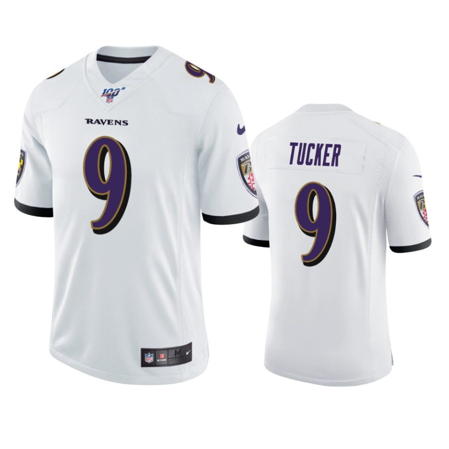 ravens justin tucker white limited 100th season jersey