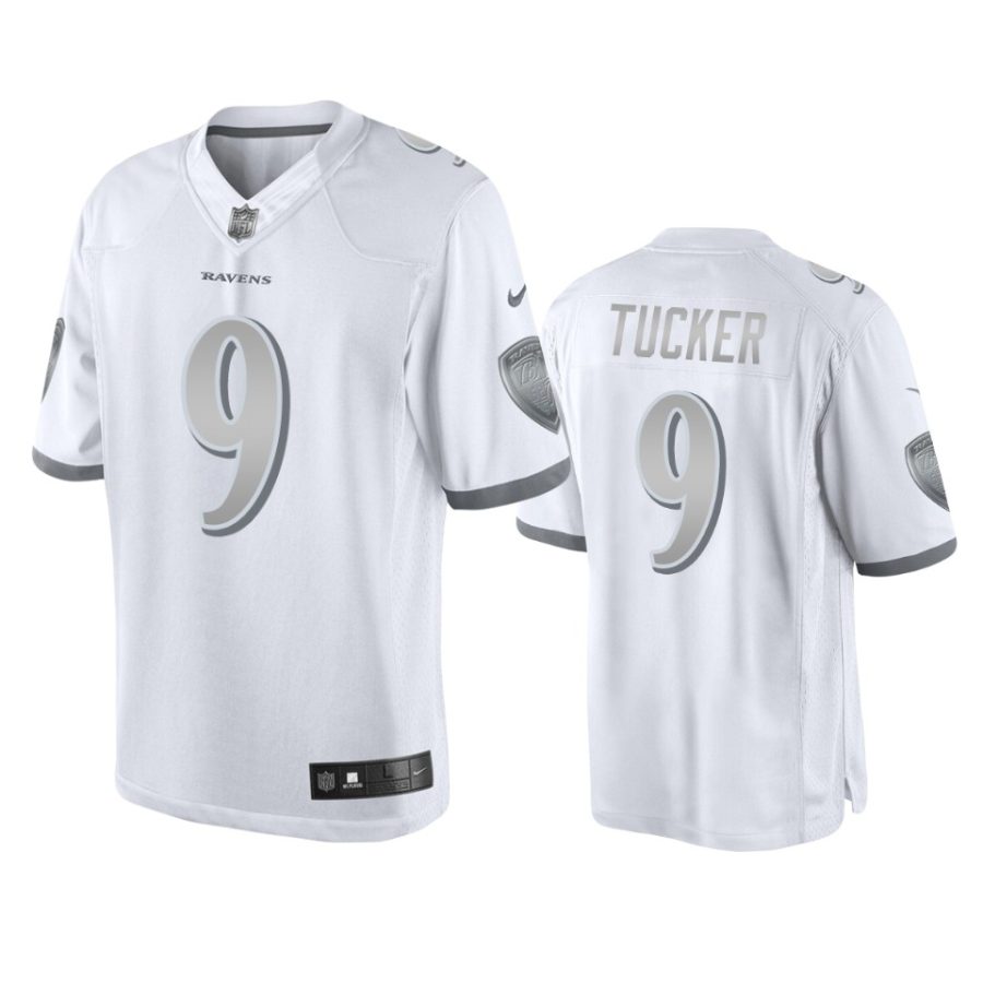 ravens justin tucker white platinum limited jersey