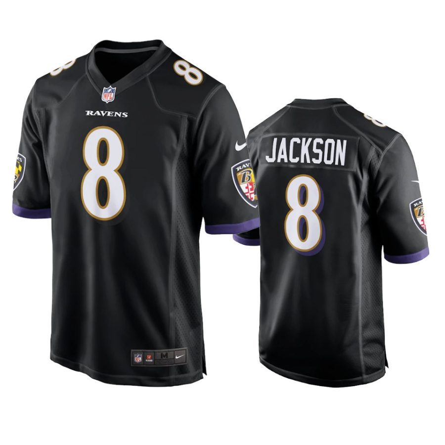 ravens lamar jackson black game jersey