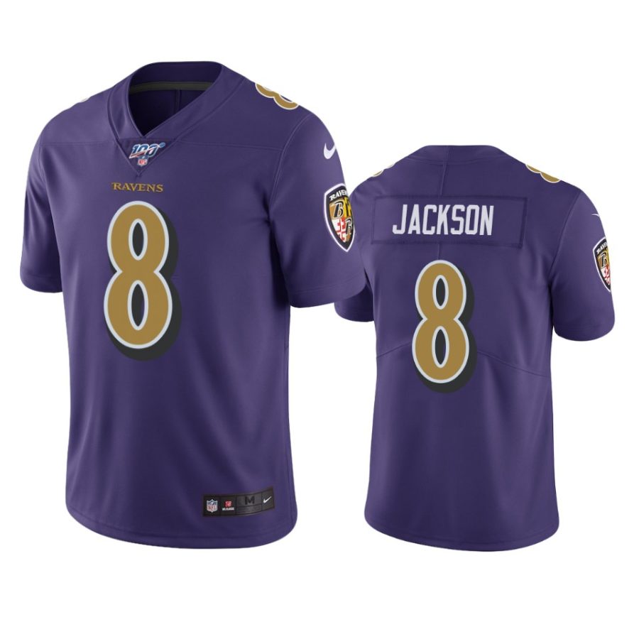 ravens lamar jackson purple color rush 100th season jersey