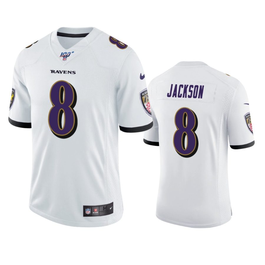 ravens lamar jackson white limited 100th season jersey