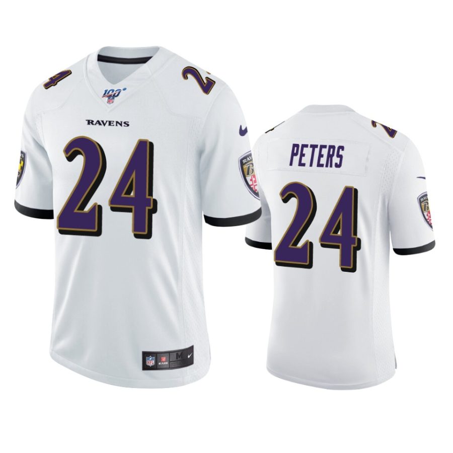 ravens marcus peters white limited 100th season jersey