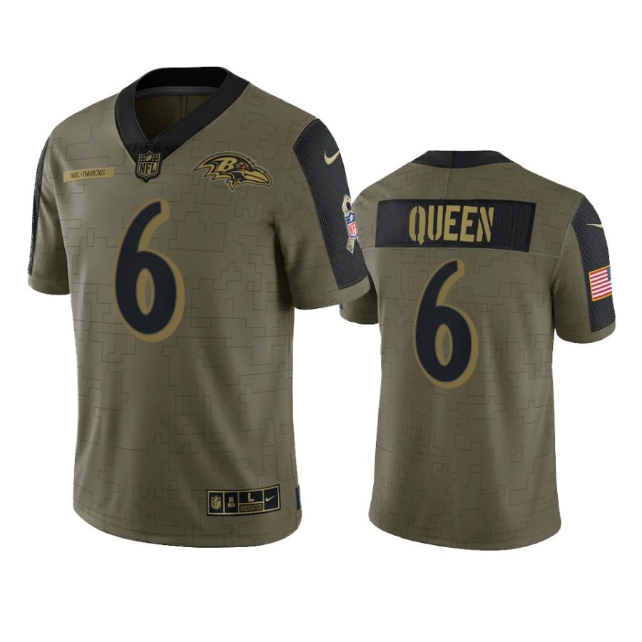 ravens patrick queen olive limited 2021 salute to service jersey