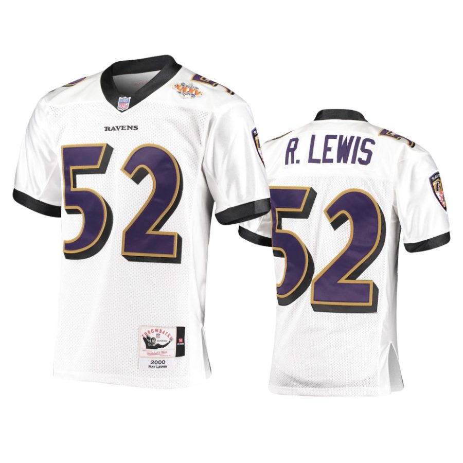 ravens ray lewis white 2000 legacy replica throwback jersey