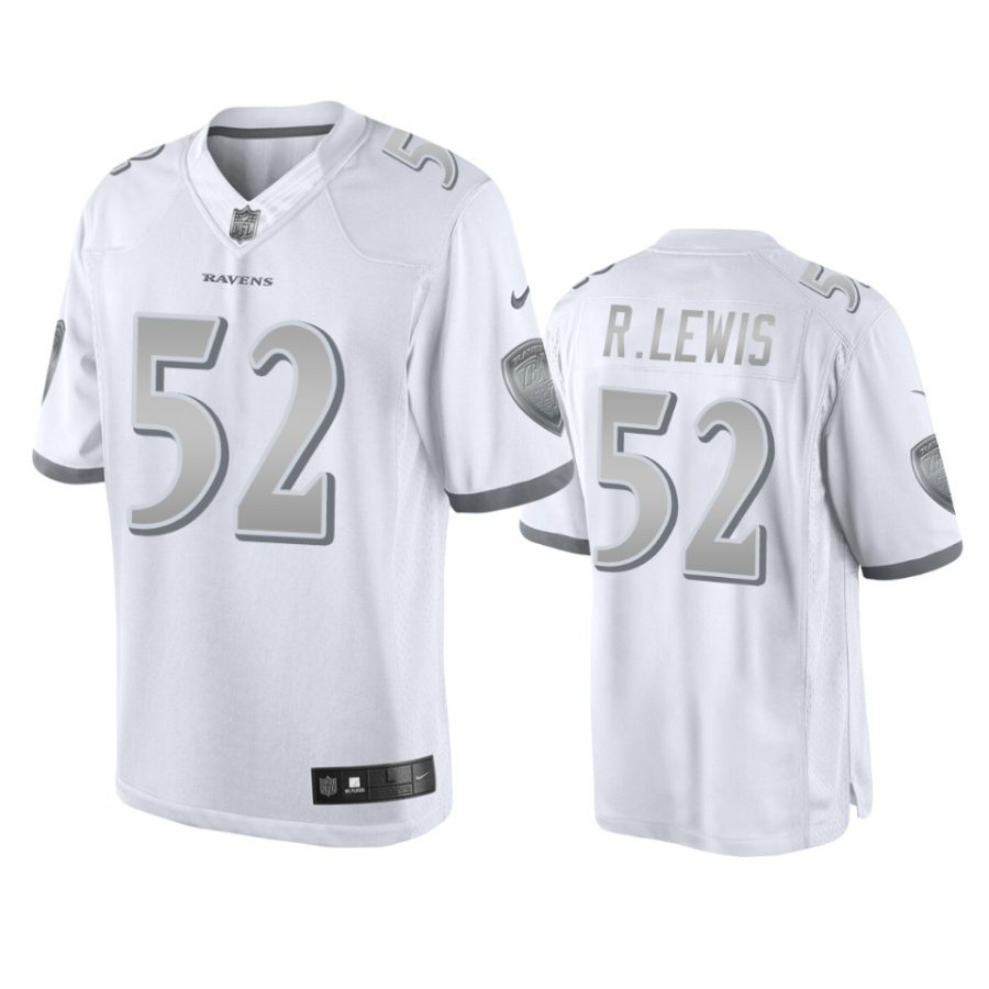 ravens ray lewis white platinum limited jersey