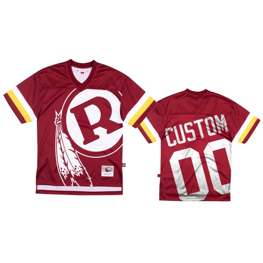 redskins custom burgundy big face jersey