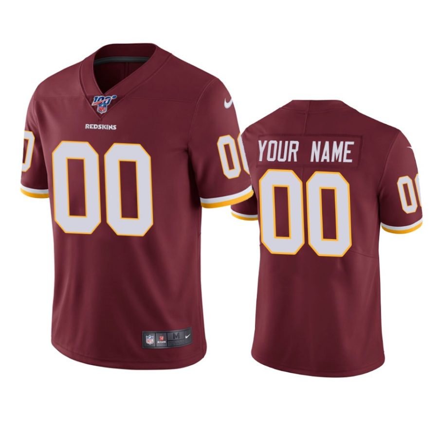 redskins custom burgundy limited 100th season jersey