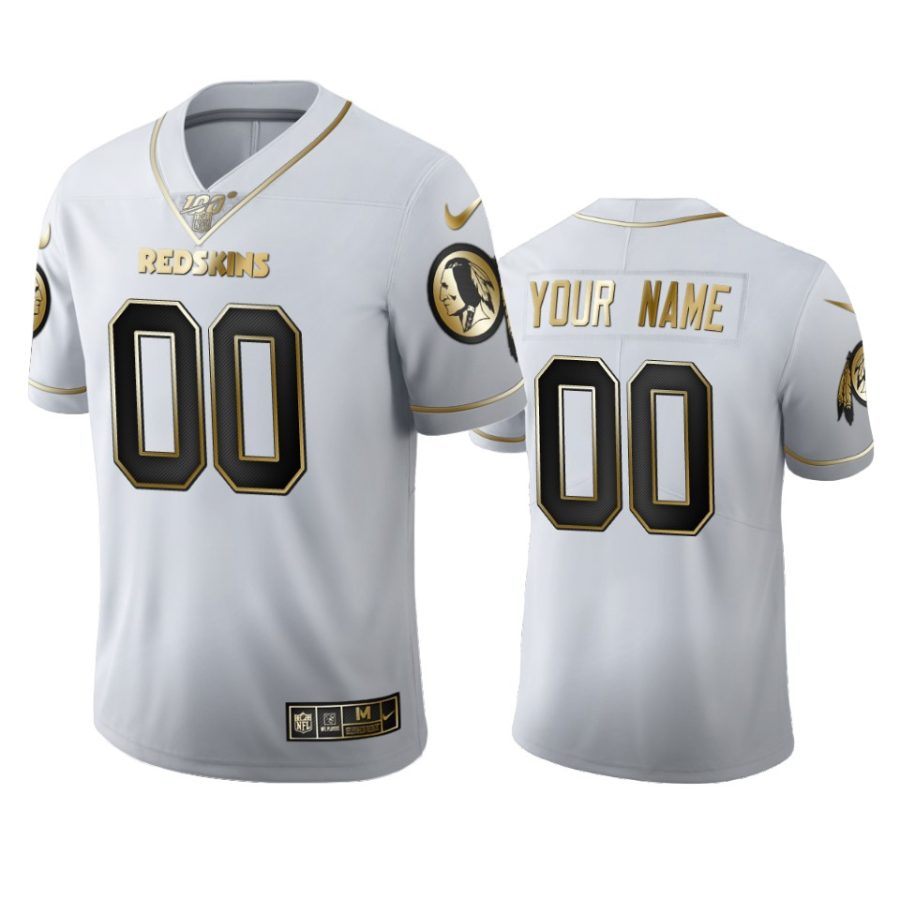 redskins custom white golden edition 100th season jersey