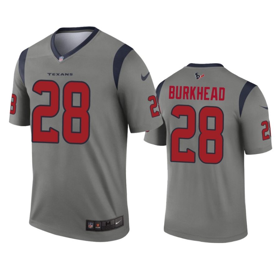 rex burkhead texans inverted legend gray jersey