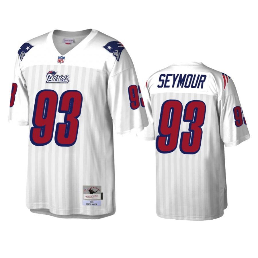 richard seymour patriots white legacy replica retired player jersey