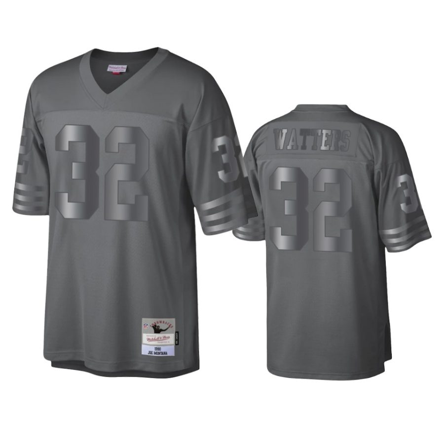 ricky watters 49ers charcoal throwback metal legacy jersey