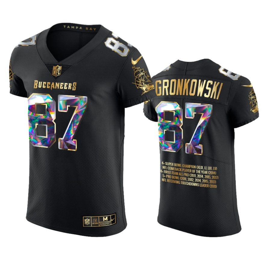 rob gronkowski buccaneers black career highlights diamond edition jersey