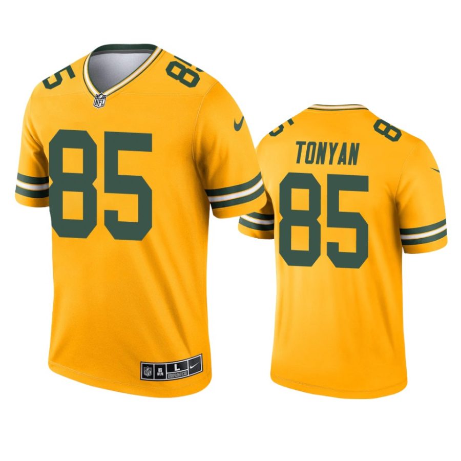 robert tonyan packers 2021 inverted legend gold jersey