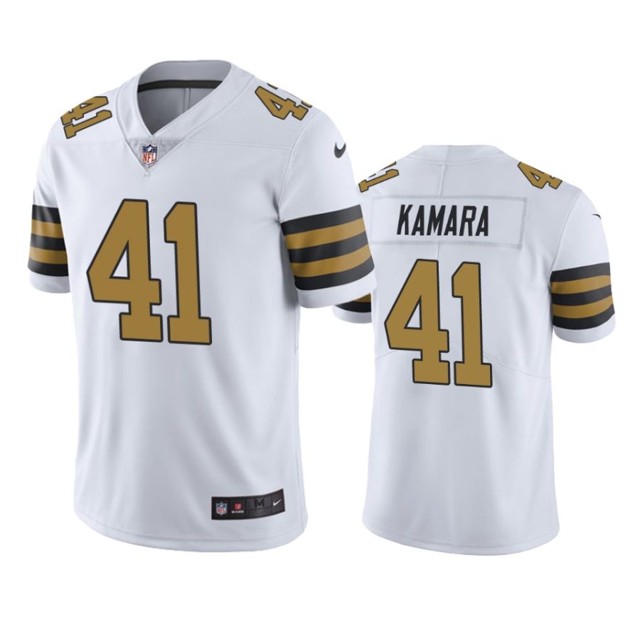 saints 41 alvin kamara white color rush limited jersey