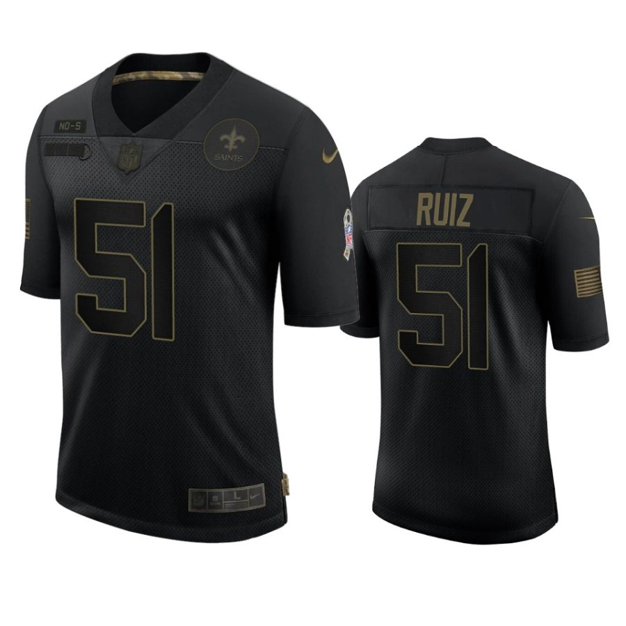 saints cesar ruiz black limited 2020 salute to service jersey