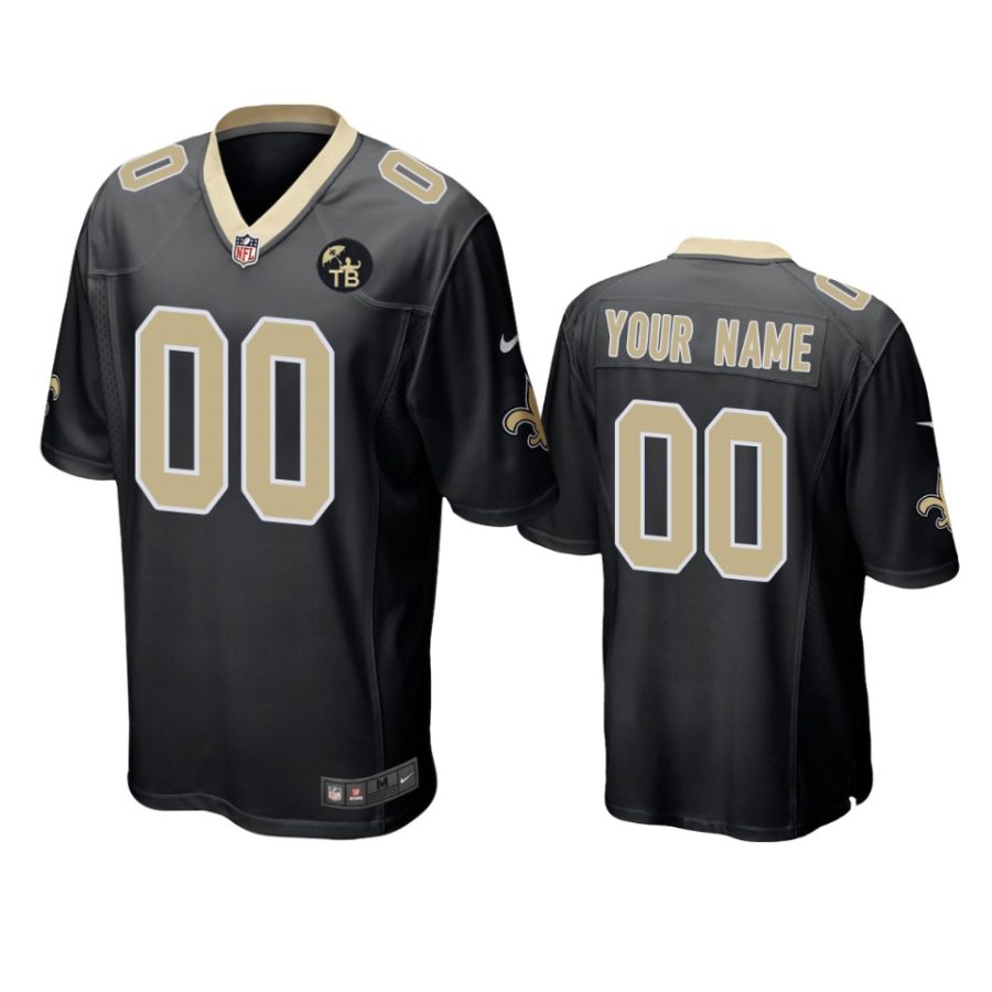 saints custom black game tom benson memorial patch jersey