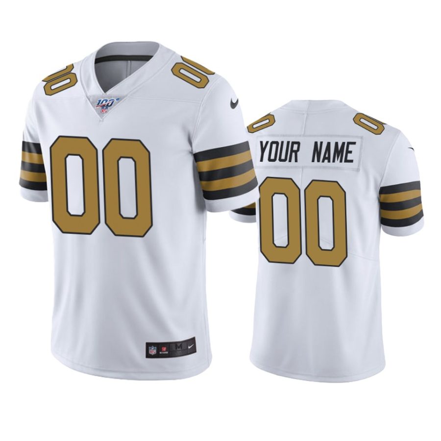 saints custom white color rush 100th season jersey