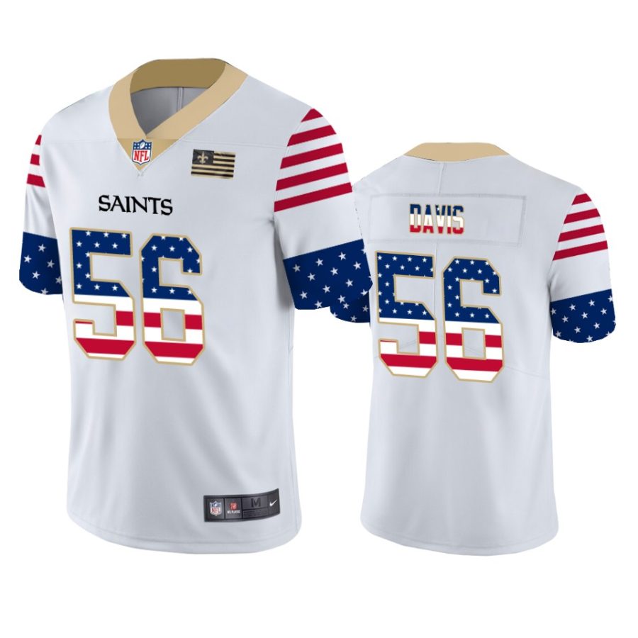 saints demario davis white independence day vapor jersey