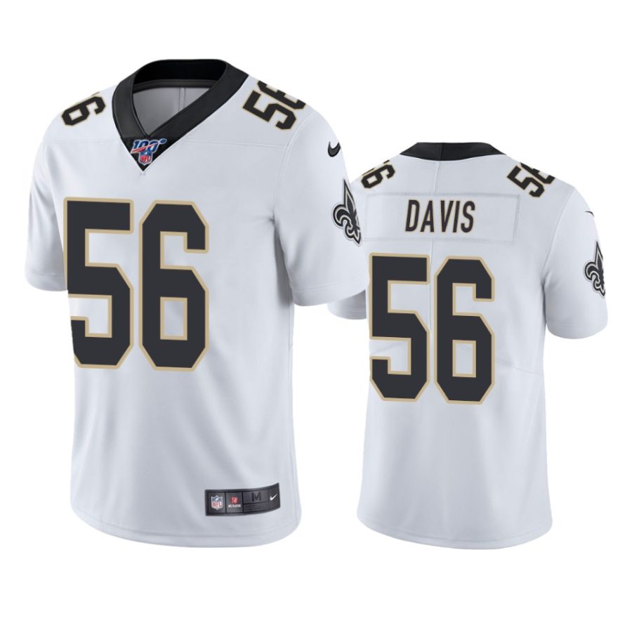 saints demario davis white limited 100th season jersey