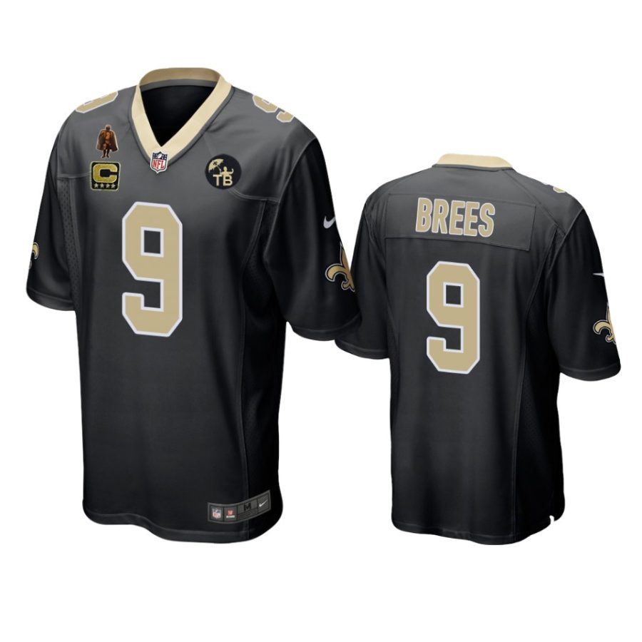 saints drew brees black game tom benson memorial patch jersey