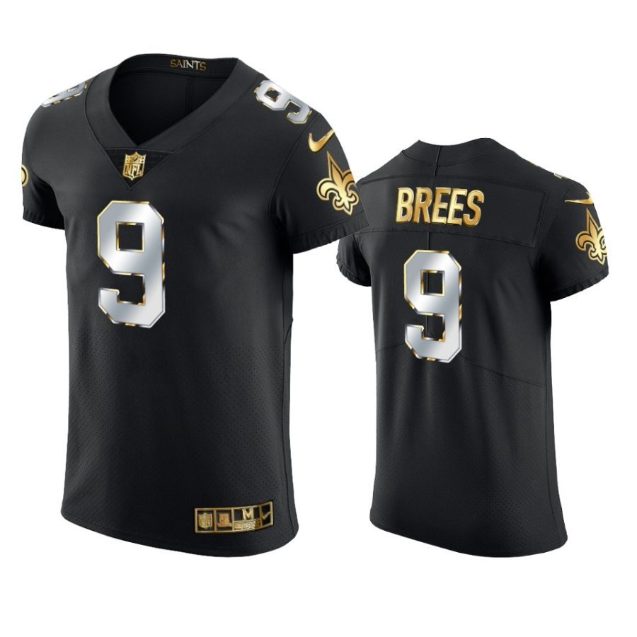 saints drew brees black golden edition elite jersey