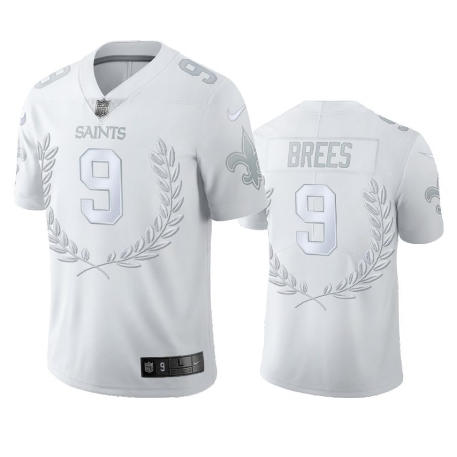 saints drew brees white platinum limited jersey