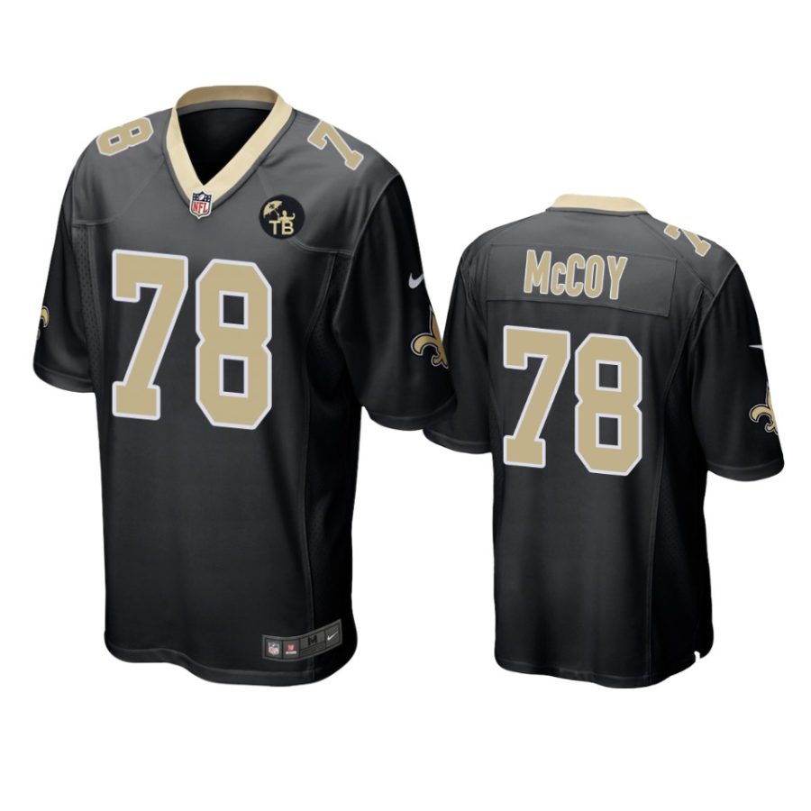 saints erik mccoy black game tom benson memorial patch jersey