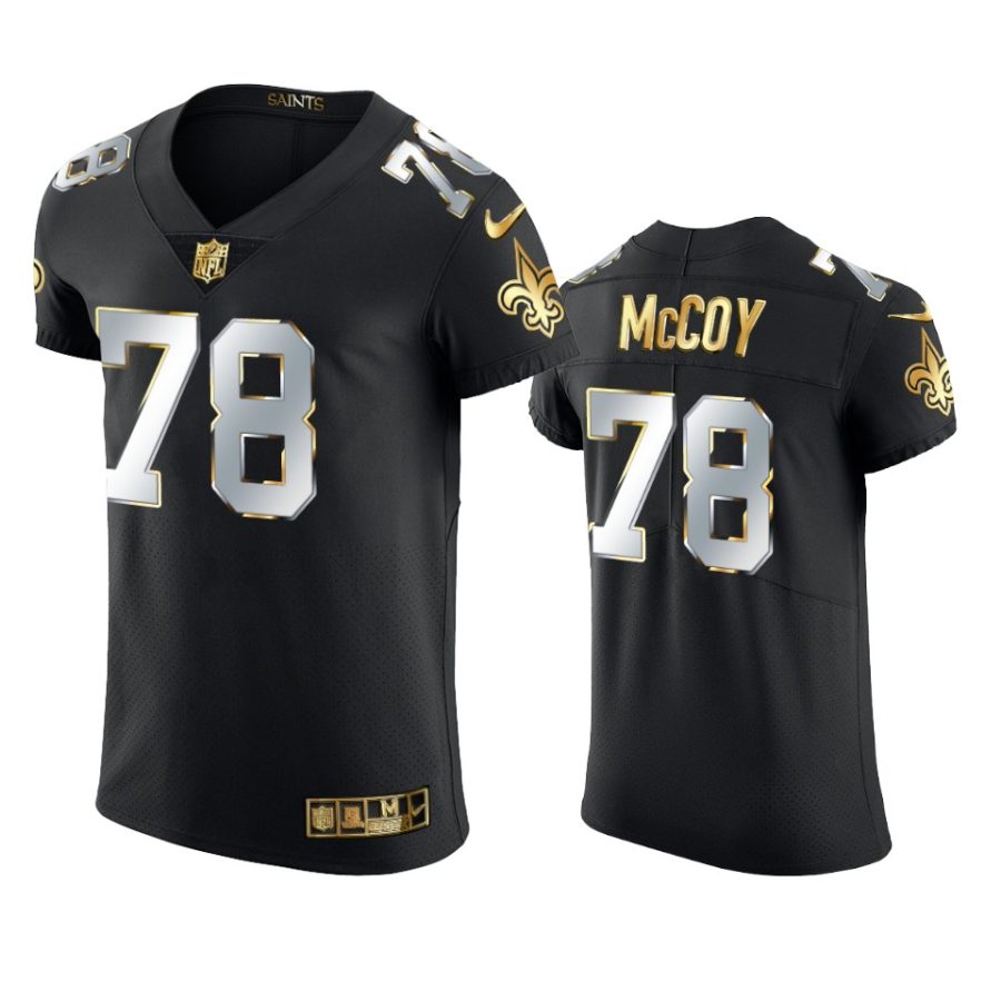 saints erik mccoy black golden edition elite jersey