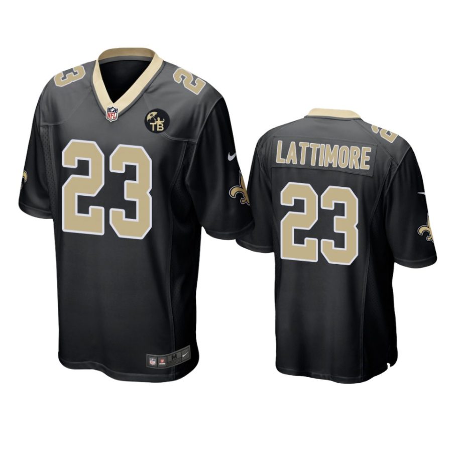 saints marshon lattimore black game tom benson memorial patch jersey