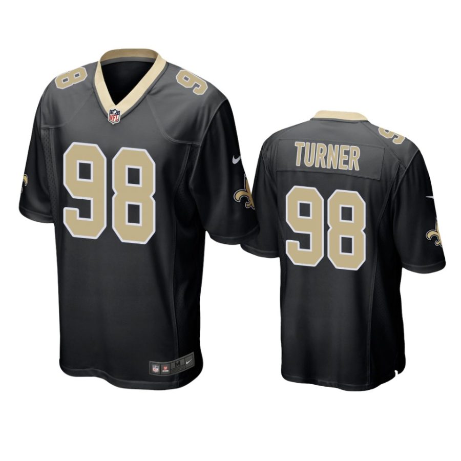 saints payton turner black game jersey