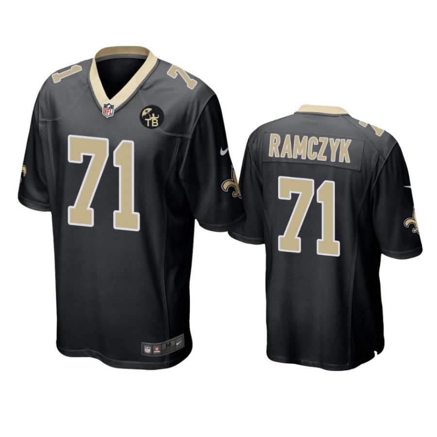 saints ryan ramczyk black game tom benson memorial patch jersey