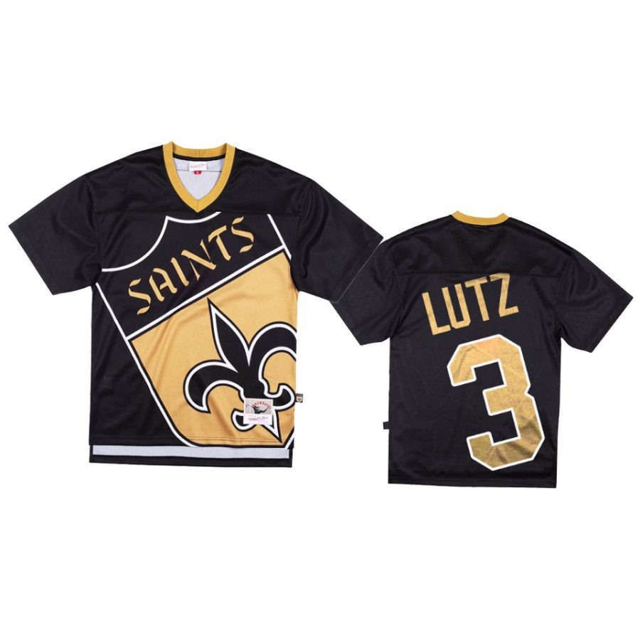 saints wil lutz black big face jersey