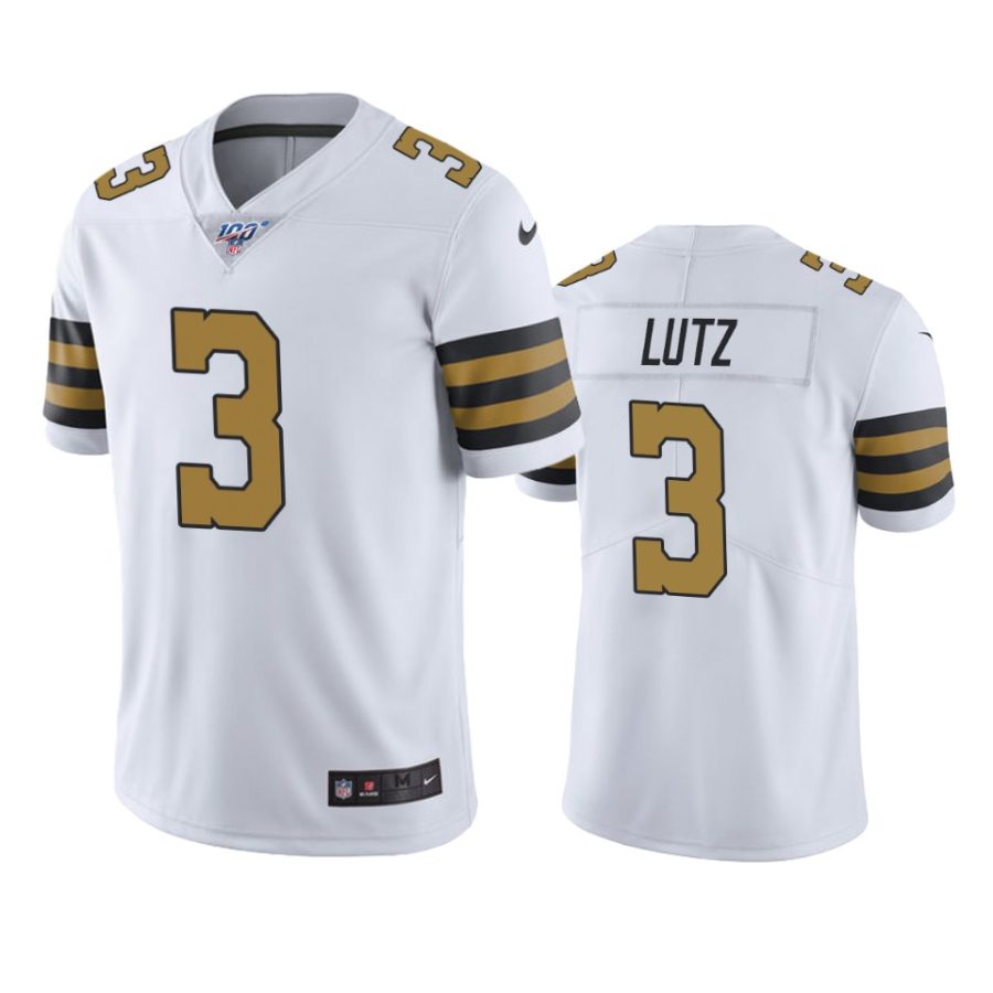 saints wil lutz white color rush 100th season jersey