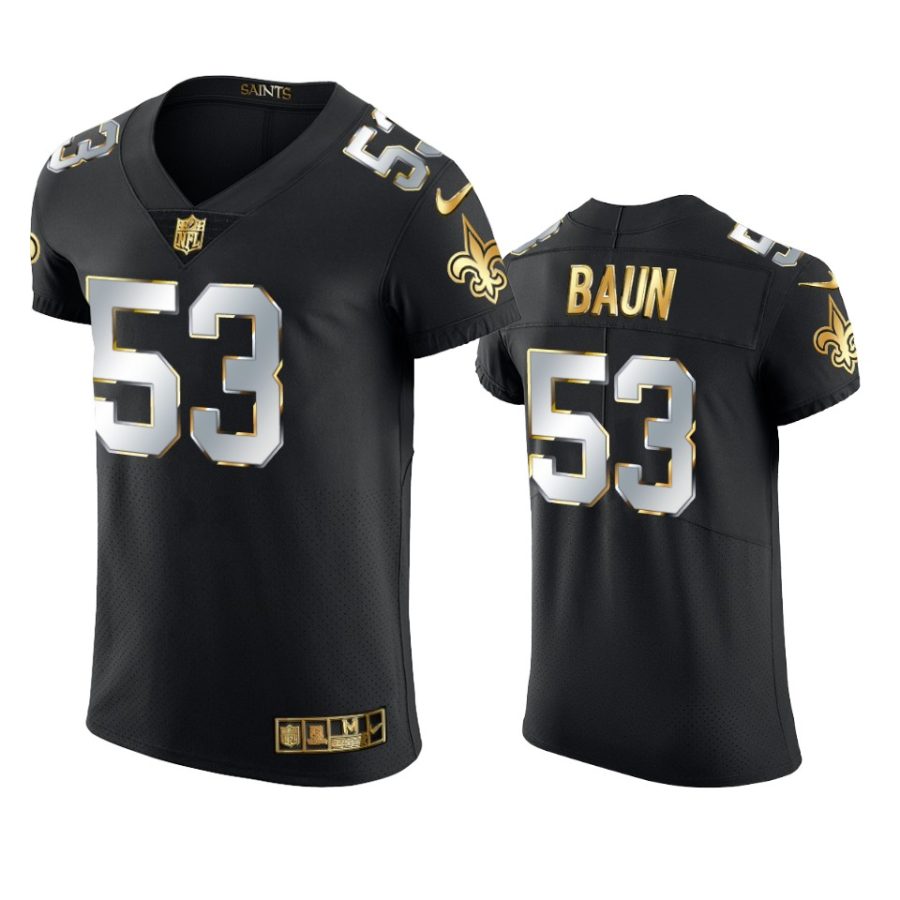 saints zack baun black golden edition vapor elite jersey