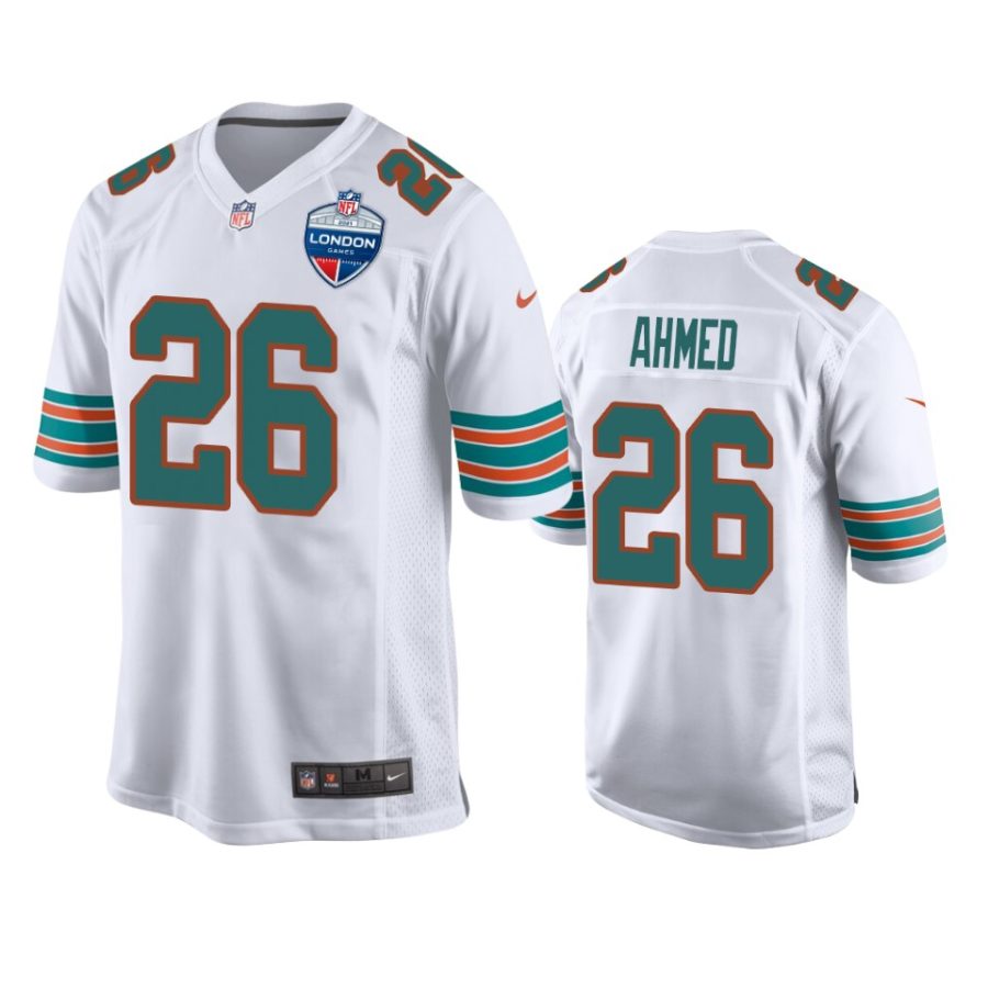 salvon ahmed dolphins white 2021 nfl london game jersey