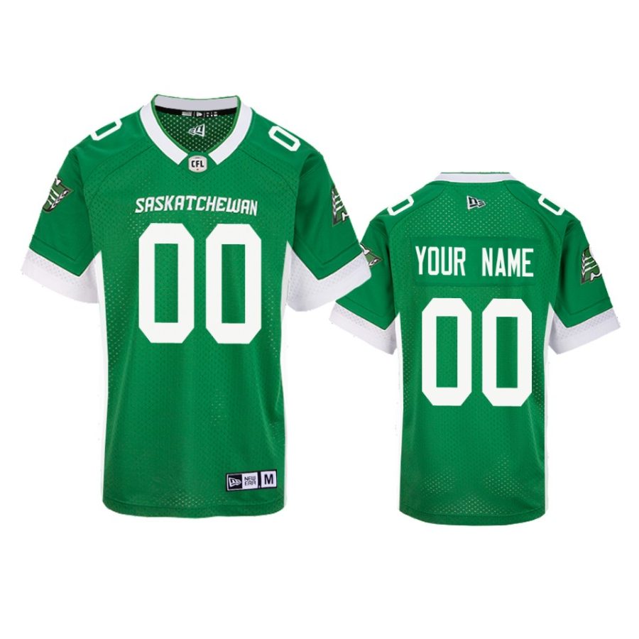 saskatchewan roughriders custom green replica home jersey