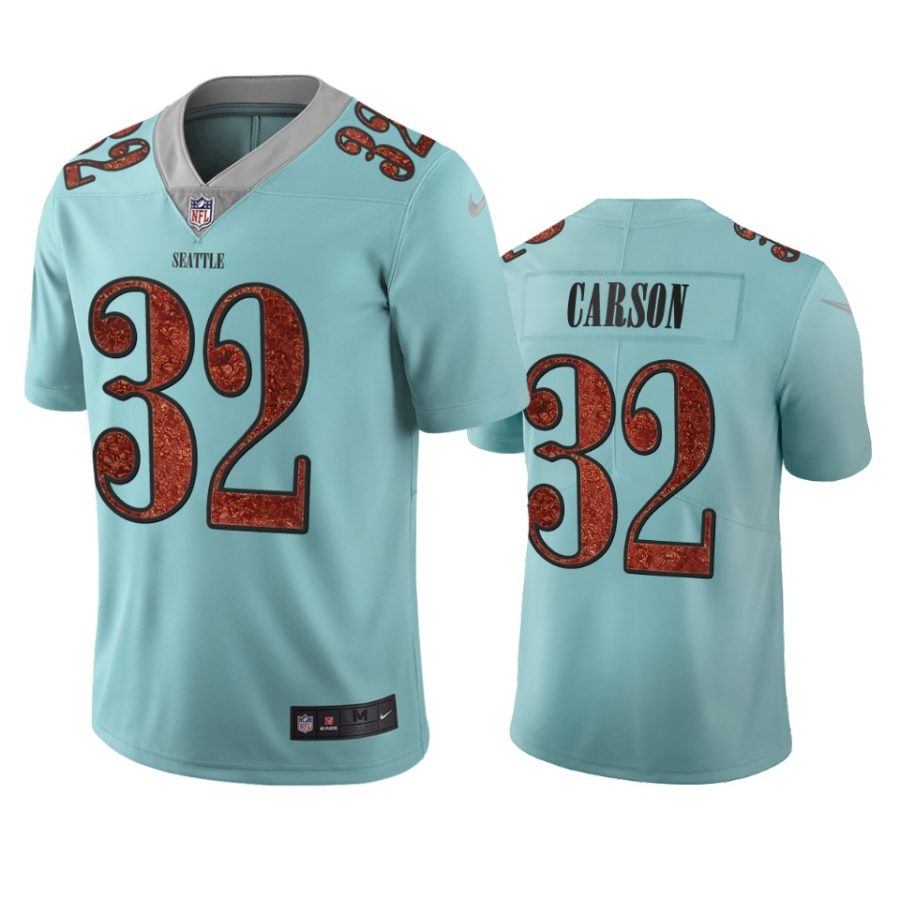 seahawks chris carson light blue city edition jersey