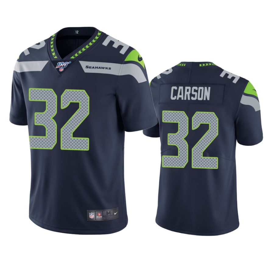 seahawks chris carson navy limited 100th season jersey