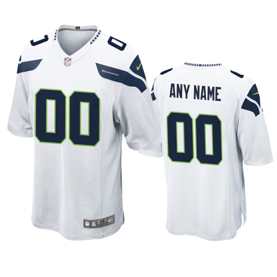 seahawks custom white game jersey