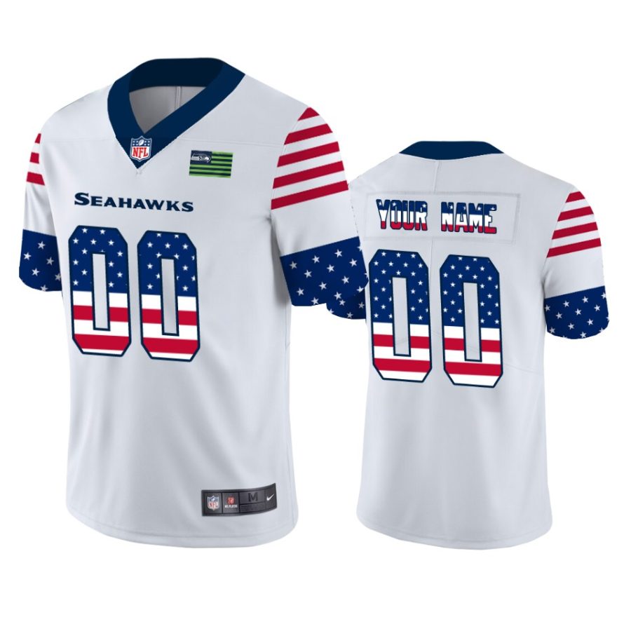 seahawks custom white independence day vapor jersey