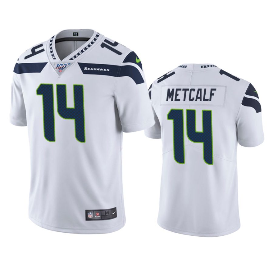 seahawks d.k. metcalf white limited 100th season jersey