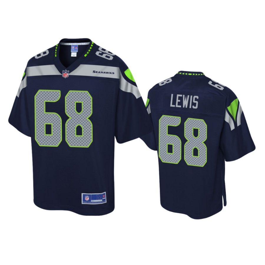 seahawks damien lewis navy pro line jersey