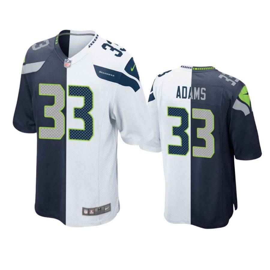 seahawks jamal adams navy white split two tone jersey