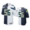 seahawks jordyn brooks navy white split two tone jersey