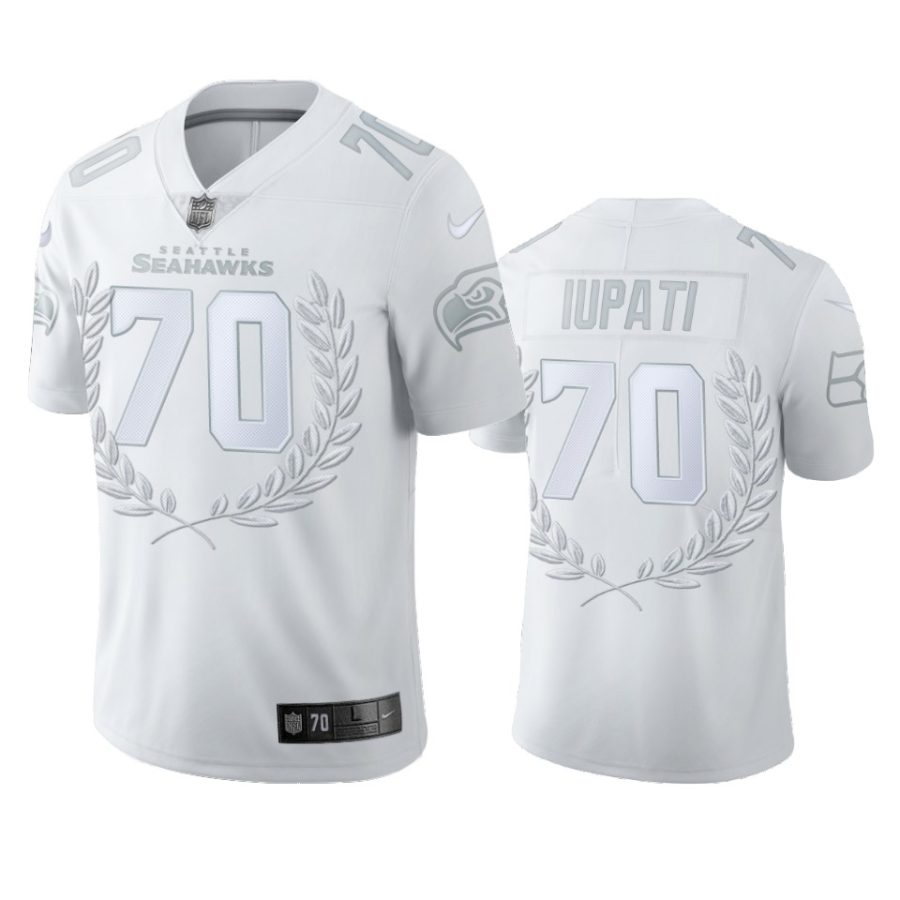 seahawks mike iupati white platinum limited jersey