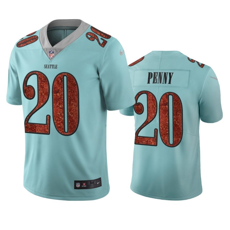 seahawks rashaad penny light blue city edition jersey