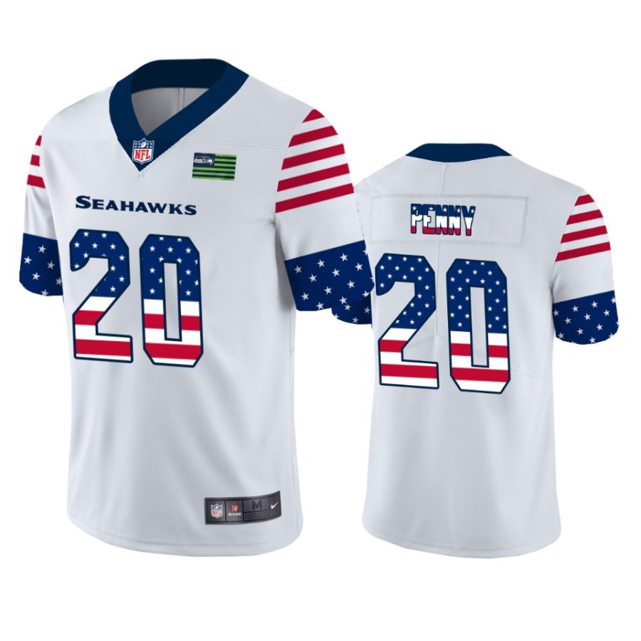 seahawks rashaad penny white independence day vapor jersey