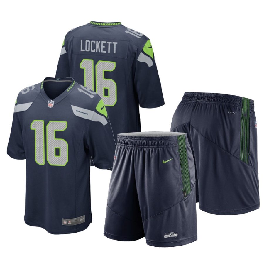 seahawks tyler lockett college navy game shorts jersey