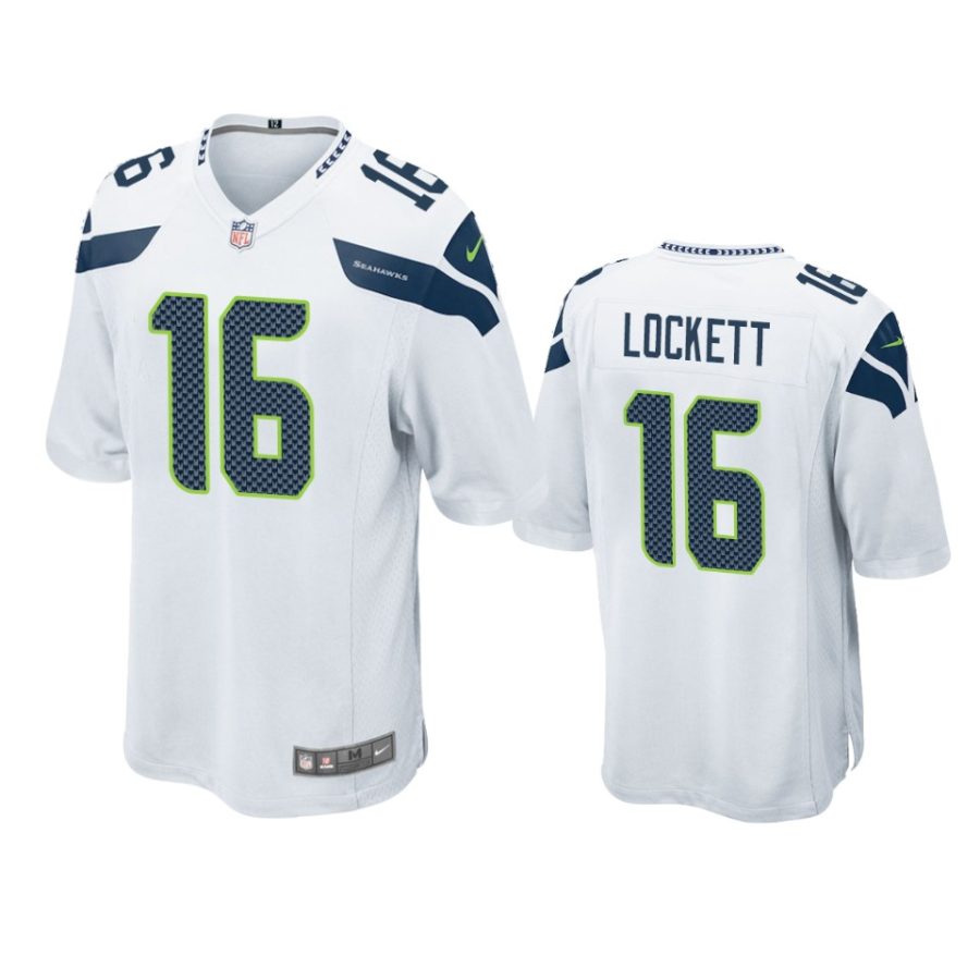 seahawks tyler lockett white game jersey