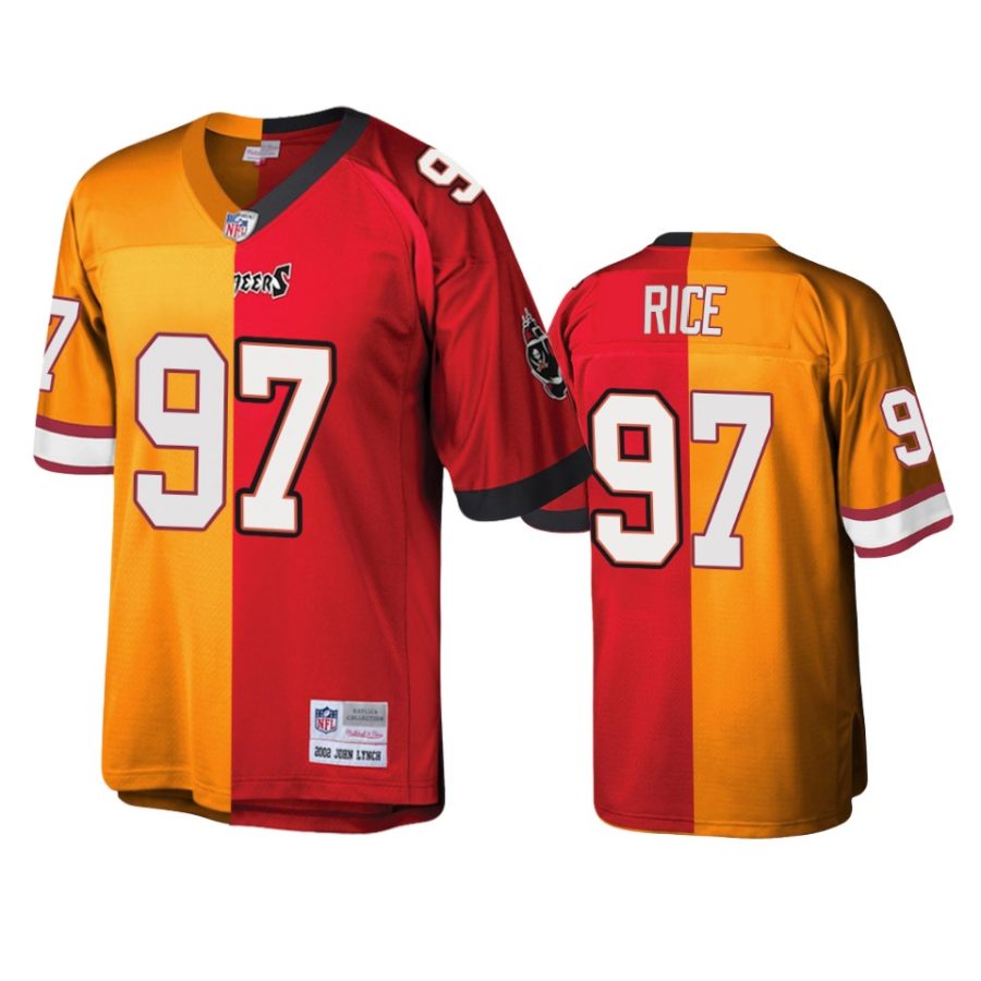 simeon rice buccaneers red orange split legacy replica jersey